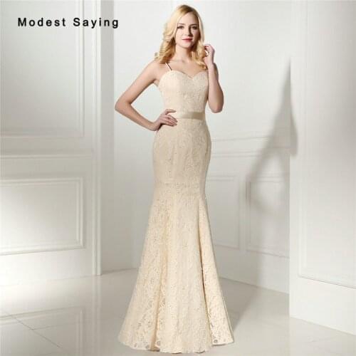 Sexy Champagne Mermaid Beaded Lace Cover Evening Dresses 2017 Formal Women Party Prom Gowns vestidos madrinha de casamento 0645