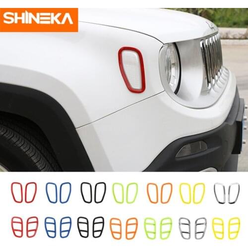 SHINEKA Car Styling Body Side Turn Signal Repeater Lamp Light Fender Decal Cover Trim Frame Sticker for Jeep Renegade 2016-2019