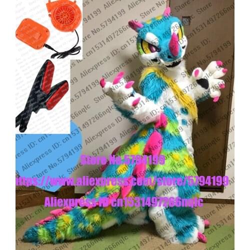 BLUE DRAGON DRAGONS HUSKY Dog Wolf Furry Fursuit Suit Costume Cosplay Animal Party Fancy Dress Carnival Birthday Gift