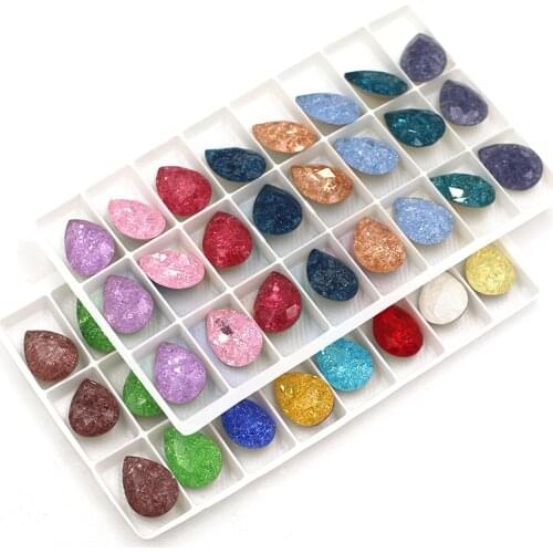 Paty DIY decrations high quality glass crystal ice flower pointback rhinestones for nails/clothing/crafts