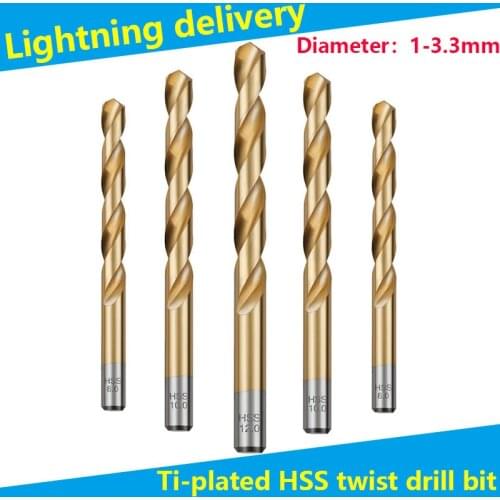 Auger Bit Ti-Plated HSS Twist Drill Hand Electric Drill Straight Shank Rotary Head General Long Metal Aluminum Alloy Steel Bit