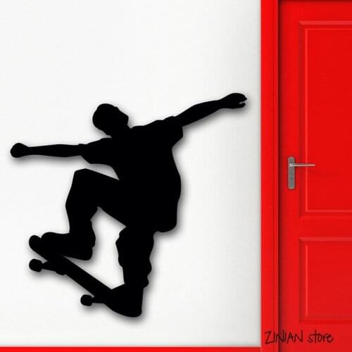 Street Youth Extreme Sports Wall Decals Skateboard Boy Wall Sticker Removable Vinyl Art Mural Home Decoration Wallpaper H008
