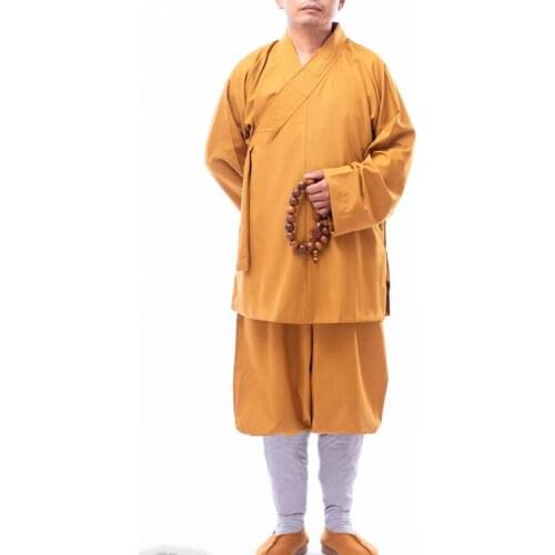 Unisex high quality Spring&Summer buddha lohan arhat martial arts clothing zen Buddhist lay suits shaolin Monk kung fu uniforms