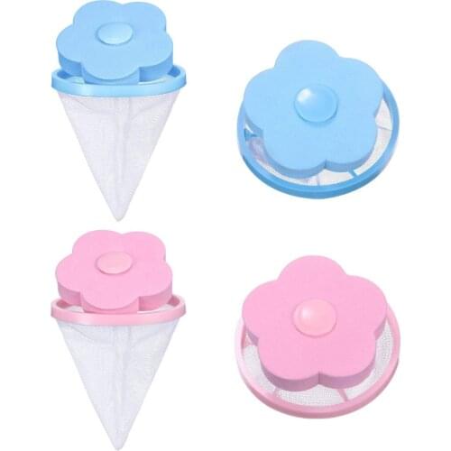 Magic Pet Hair Catching Washing Machine Flower Floating Lint Mesh Bag Pet Fur Hair Catcher for Washing Machine