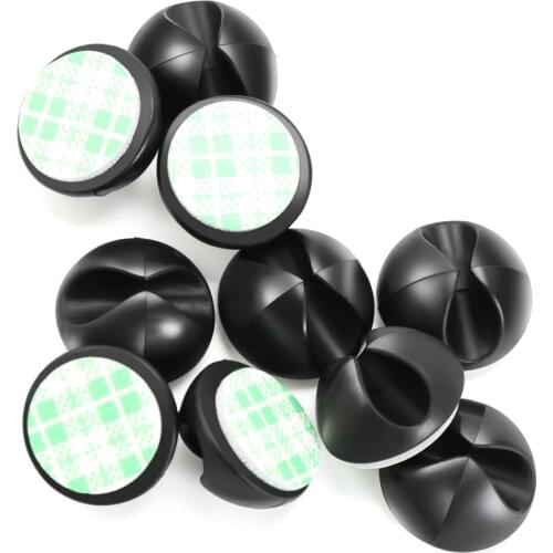 10Pcs Multipurpose Car Desk Desktop Wall Round USB Wire Cord Cable Holder Clip Organizer Retainer Clamps Collation Management