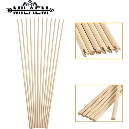 12Pcs 8/8.5mm Diamete Archery Wood Arrow Shaft Indonesian White Wood Arrow Shaft for Recurve Longbow Outdoor Hunting Accessories