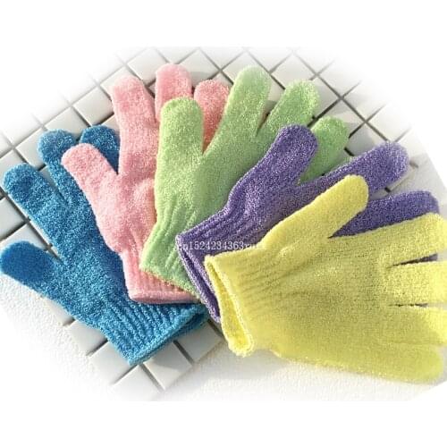 200pcs Shower Bath Gloves Exfoliating Wash Skin Spa Massage Scrub Body Scrubber Glove Random Color