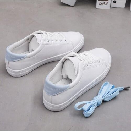 2020 Autumn Woman Shoes Fashion New Woman PU Leather Shoes Ladies Breathable Cute Heart Flats Casual Shoes White Sneakers 788