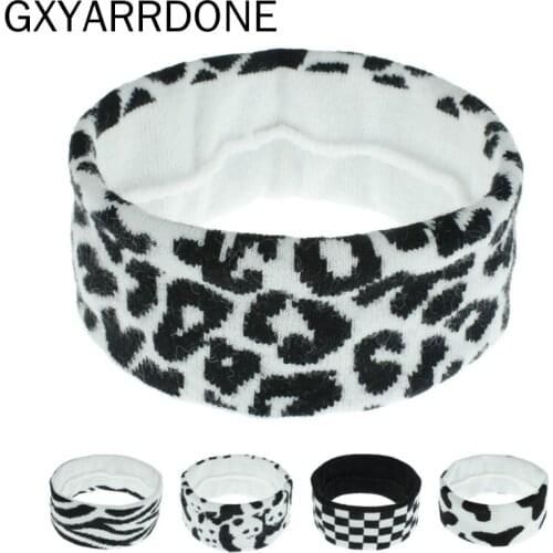 2020 Woman Girls Leopard Headband Warm Wool Winter Hairband Turban Vintage Bandage Hair Accessories Headwear Bandanas