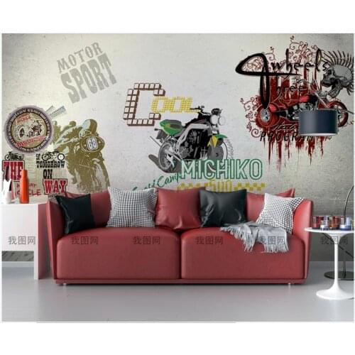 3d wallpaper custom photo any size mural Racing graffiti motorcycle brick wall decor 3d wall murals wallpaper for living room