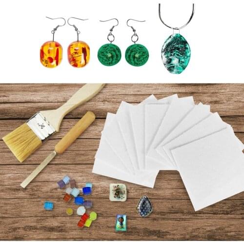 50pcs Glass Fusing Paper 80x80mm Ceramic Fiber Papers Hot Melt Lining Paper