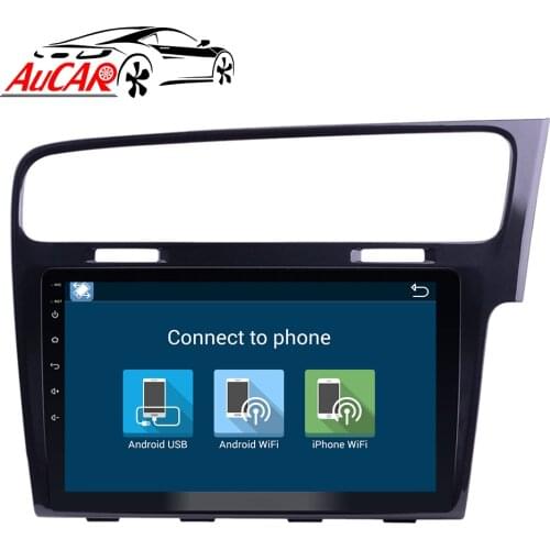 Aucar 10.1" Android Touch screen Bluetooth Car Radio 2 DIN GPS Navigation for VolksWagen VW Golf 7 2014 2015 2016- WIFI 4G FM