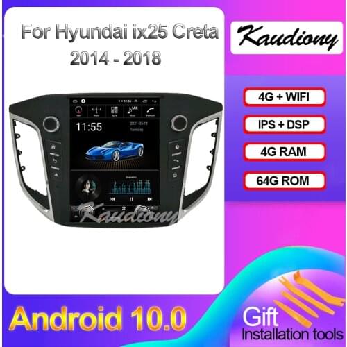 Kaudiony 10.4" Android 10.0 For Hyundai ix25 Creta Car Radio Automotivo Car DVD Multimedia Player Auto GPS Navigation 2014 -2018