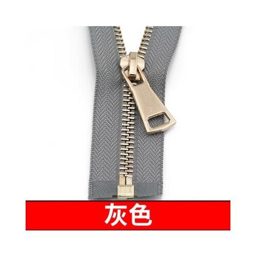 Free shipping 3pcs/lot 5# 70cm 90cm grey zipper Metal zipper light gold teeth open-end clothing coat jacket down zipper