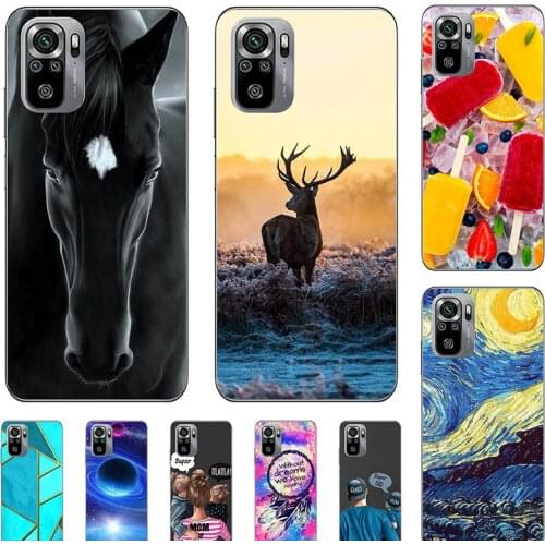 Fashion Bumper Cute Case For Xiaomi Redmi NOTE 10 4G 5G NOTE10 Pro NOTE 10S Case Soft Silicone Cat Horse Flower Cover Shell