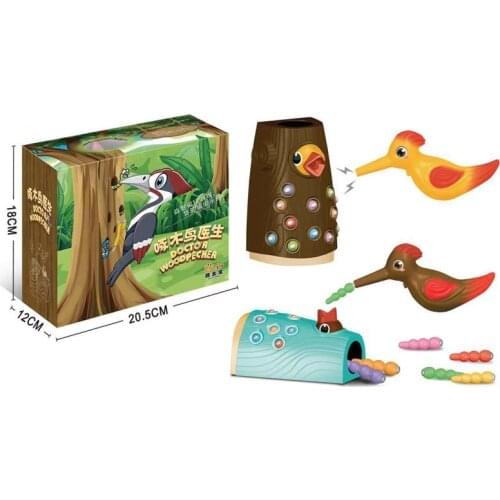 Woodpecker Magnetic Catch the Worm Animal Feeding Game Small Birds Children Educate Fishing Toys Set Kids Gift Family Toys Kit