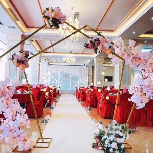 Background Wedding Props Iron Art pentagonal Frame Outdoor Wedding Flower Arrangement Shape Diamond Iron Frame Wedding Arches