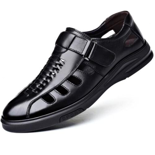 2021New Genuine Leather Sandals Busines Shoes MenS Sandlias Selling Comfortable Summer Shoes Zapatillas Hombre Gladiator Sandal