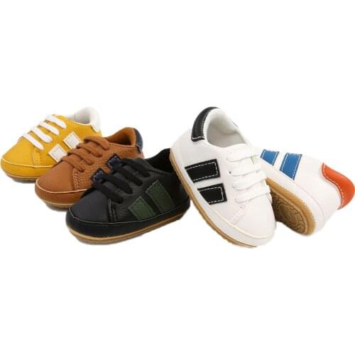 Infant Infant Soft Shoe For Baby Boys Girls Prewalker Casual Striped Toddler Kids Newborn Leather Classic Sports Sneakers