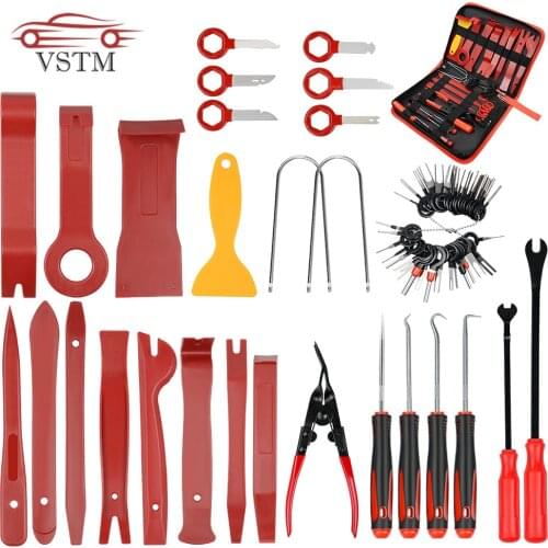 65pcs/set Car Audio Radio Repair Tool Kit Interior Door Panel Trim Dash Audio Removal Installer Pry Tool Repair Hand Tools Kit