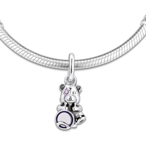 2019 New autumn Bear pendant enamel charms 925 sterling Silver beads fit Bracelet Necklace DIY for women Memnon fine Jewelry