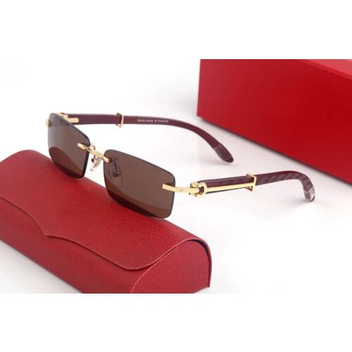 New Mens Rimless Glasses Frame Wooden Frameless Square sunglasses Men Optical Myopia Clear Spectacles Frames 31399851