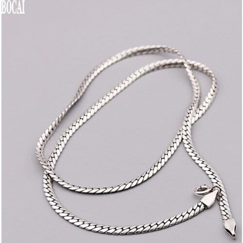 Thai silver necklace mans side snake bone necklace S925 sterling silver fashion tide 925 silver necklace for men mens necklace