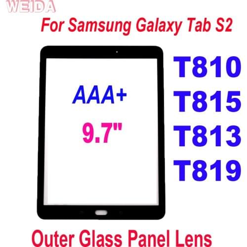 9.7" T810 Touch For Samsung Galaxy Tab S2 T810 T815 T813 T819 Front Touch Screen Outer Glass Panel Lens Replacement Parts