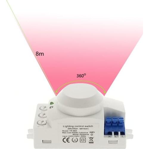 5.8GHz LED Microwave Radar Sensor Light Switch Human Body Motion Induction Sensor Controller Switch AC 220V-240V