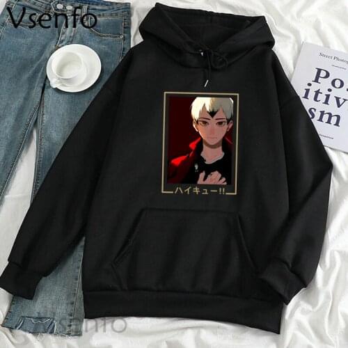 Japan Anime Haikyuu Volleyball Hoodies Women Men Casual Sad Boy Kita Shinsuke Graphic Hoodie Cartoon Sweatshirt Hoody Clothes