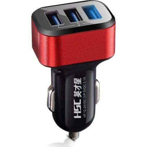 Yingcai Star 3.1A Smart Car Charger 3USB Mobile Charger HSC-300