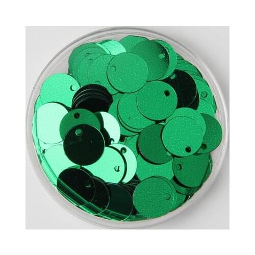 50g 8mm Green Flat Round Sequins For Craft PVC DIY Garment Sewing Wedding Accessories With 1 Side Hole