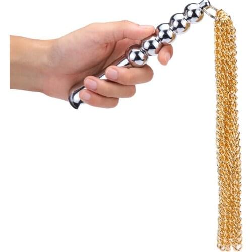 Golden Metal Chains Whip Flogger Ass Spanking Bondage Slave Adult Games For Couples Fetish Sex Toys For Women BDSM Toys Sex Shop