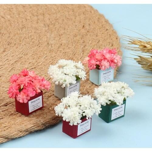 1pc 1:12 Dollhouse Miniature Potted Plant Flowers Pot Doll House Garden Ornament