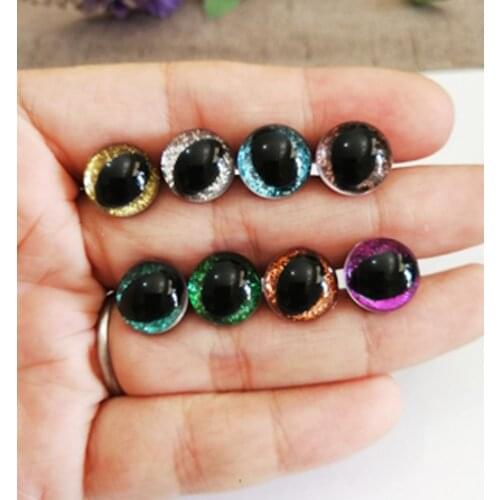 1000pcs/lot 12mm clear glitter toy safety cat eyes & glitter fabric & hard washer for diy doll--color & size option