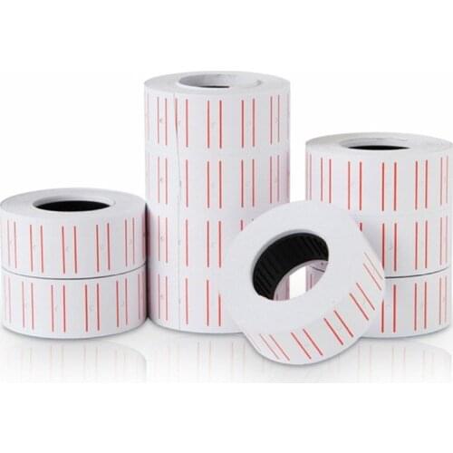 10x Adhesive Price Labels Paper Tag Price Label Sticker Single Row for Price Gun Labeller 21mmX12mm Suitable for grocery