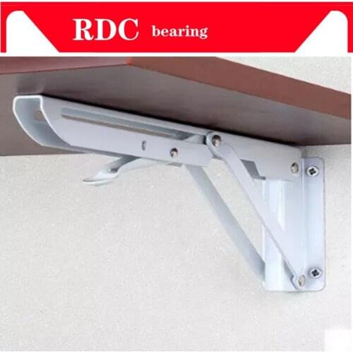 Free shipping 2Pcs Thickened Folding Bracket Triangular Metal Release Catch Support Bench Table Folding Shelf Bracket 95x250mm