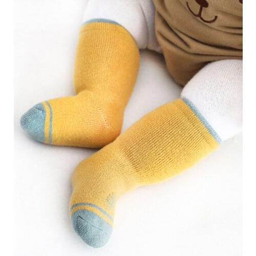 3 pairs/lot kids socks girls socks for boys kids knee high socks terry thickening baby socks newborn tube cotton socks children