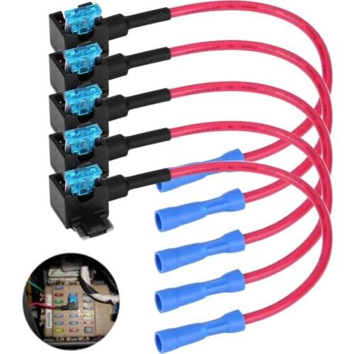 5Pcs Car Auto Circuit Fuse box 12v Holder Tap Adapter Mini Car Blade Fuse Holder Micro Add-Circuit Adapter Fuse Set accessories