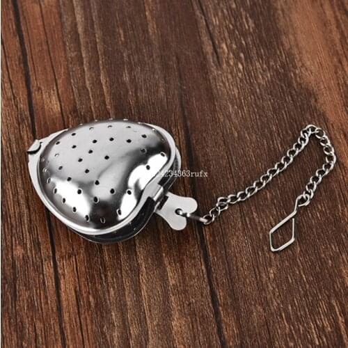 500Pcs Stainless Steel Tea Filter Kitchen Drinkware Heart Shaped Tea Infuser Spoon Strainer Steeper Handle Wholesale