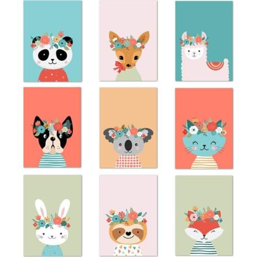 Cute Cartoon Animal Diamond Painting Cross Stitch 5D DIY Diamond Embroidery Koala Fox Rabbit Wall Decor Children Home Room Gift