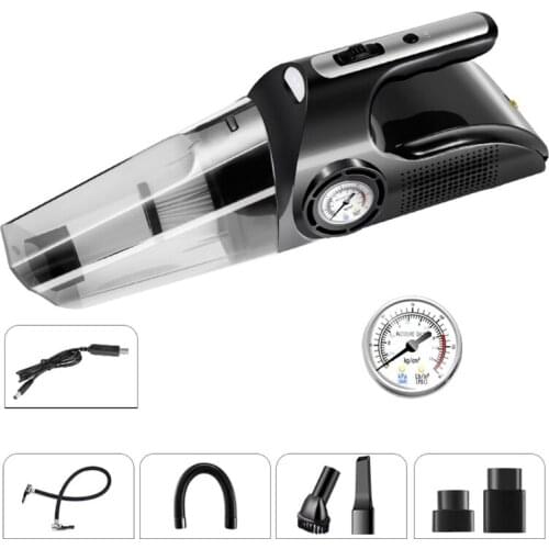 4 in 1 Car Tire Inflator Vacuum cleaner Digital Screen Air Compressor Pump with LED Light Vacuum Cleaner Air Compressor