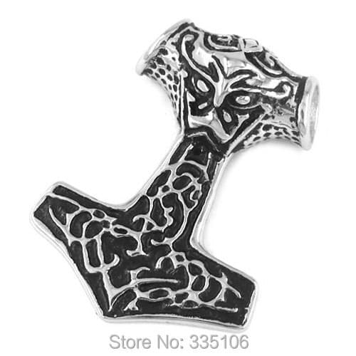 Free shipping! Myth Thors Hammer Pendant Stainless Steel Jewelry Classic Celtic Knot Pendant SWP0004L 36*48mm