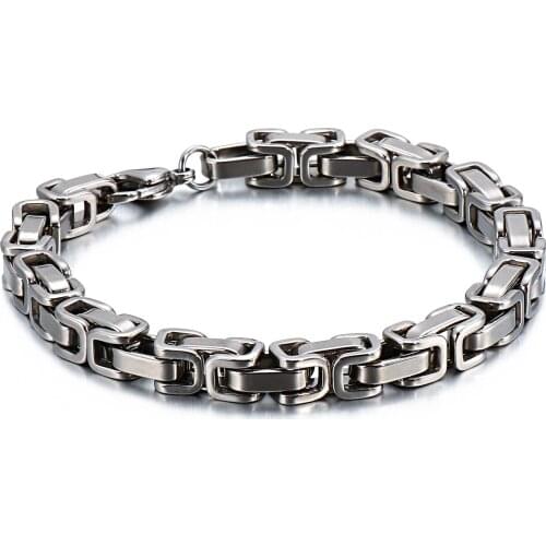 4/6/8mm Multi-Size Stainless Steel Single King Chain Bracelet For Men