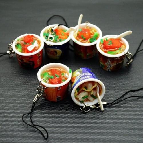 Barreled Instant Noodles Keychain Pendant Realistic Simulation Food Model Fridge Magnet
