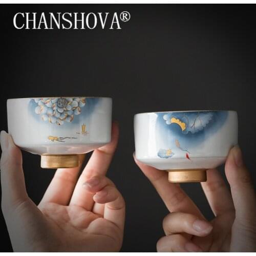 CHANSHOVA 70ml Chinese retro style Ceramic teacup Chinese Handmade porcelain cups Tea set H544