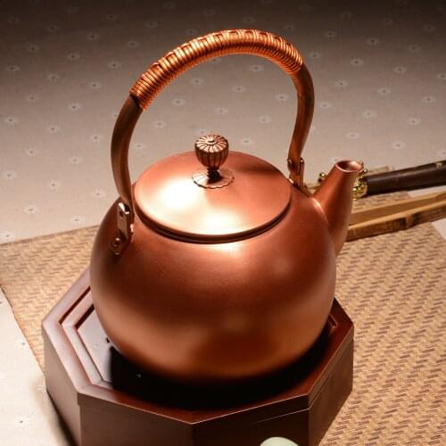 Teapot, copper teapot, kettle, hot water teapot, teapot 1200 ml water, kung fu tea set