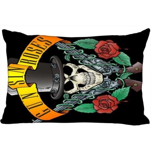 HOT Guns N Roses Pillowcase Rectangle Zipper Pillow Throw Pillow Case Cover 45x35cm (One Side) Printed Decorative Pillowcase