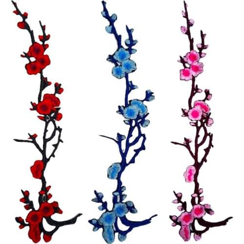 1pc Flower Sew on Patches for Clothing Embroidered Garment Applique Embroidery Patch Clothes Cheongsam DIY Accessory