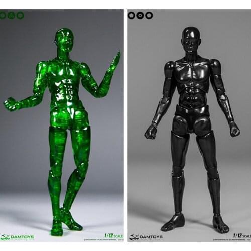 TOYS 1/12 Scale Black/Green Figure Funman Series Jadeiteman Obsidianman Body Model In Stock For Collection